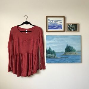 DONATED Xhilaration Lace Peplum Blouse